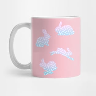 Pastel Easter Bunny Rabbit Wavy Pattern Mug